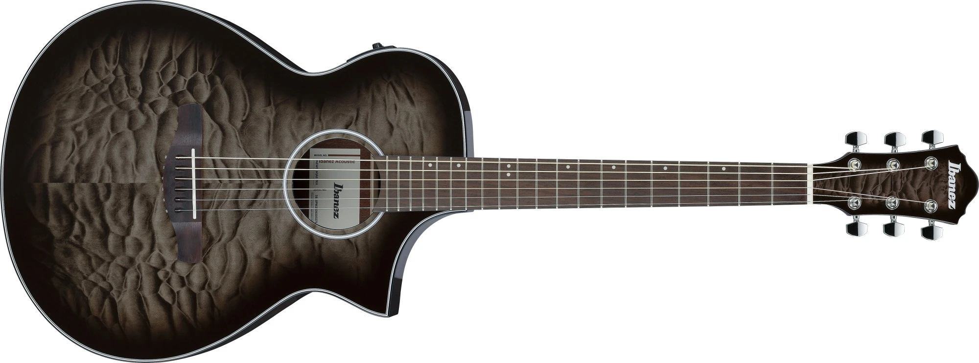 Ibanez AEWC16QA-TKH Transparent Black Sunburst
